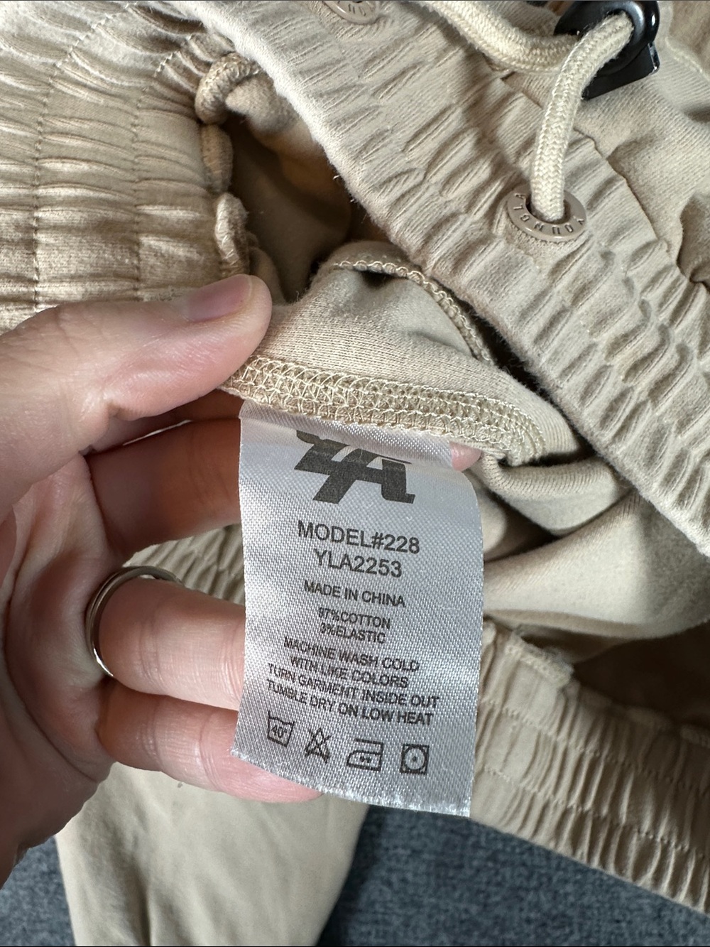 YoungLA Cloud Joggers Style 228 Tan/Oatmeal Men’s Size Small - Picture 8 of 9